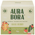 Aura Bora Basil Berry Sparkling Water, 12 Fl Oz Cans, Pack of 4 (24 Cans Total)