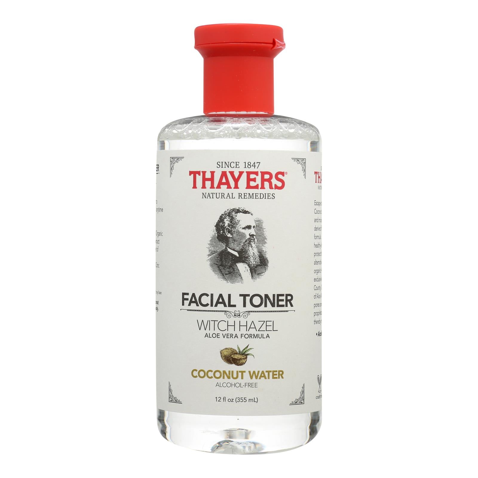 Thayers Natural Remedies Coconut Water Witch Hazel Facial Toner, Alcohol-Free, 12 fl oz