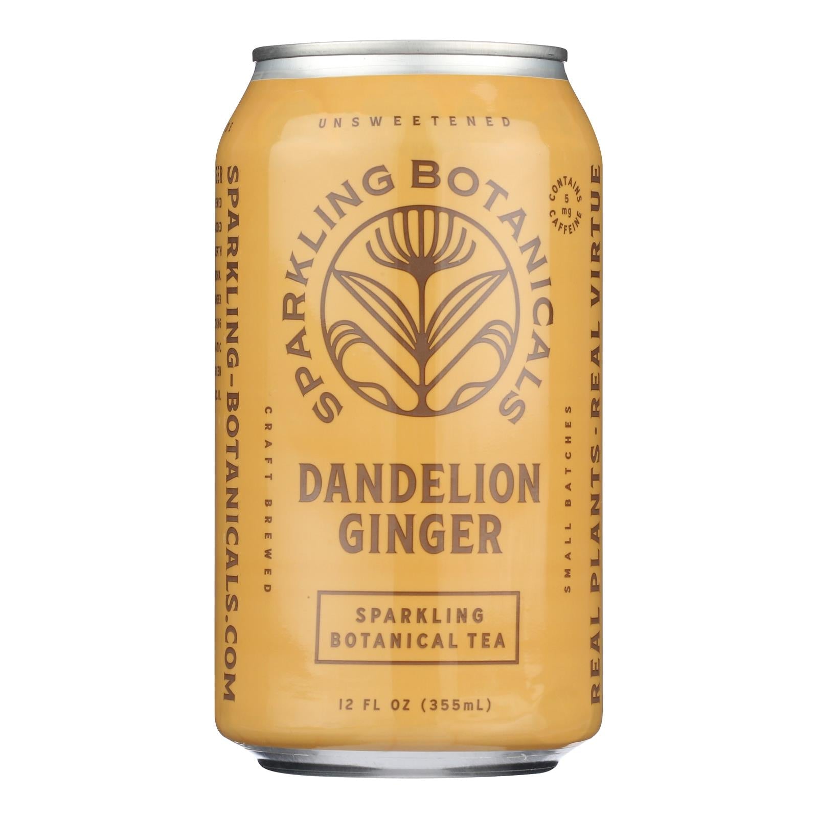 Rishi Sparkling Botanicals Dandelion Ginger Tea (Pack of 12 - 12 fl oz )
