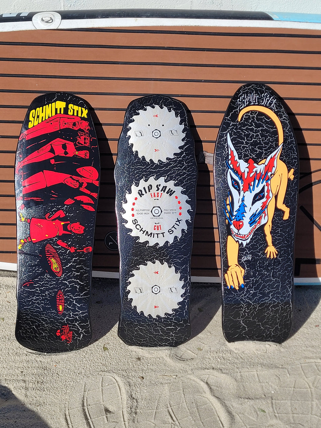 Schmitt Stix Joe Lopes BBQ LTD Crackle Black/White 10.125" Skateboard Deck