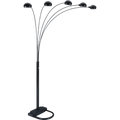 5-Arm Arc Floor Lamp – Adjustable Dome Heads, 3-Way Switch & Tip-Resistant Base | Black, Gold, Nickel & White