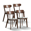Solid Oak Dining Chairs Set of 4 | FAS-Grade North American Oak, Curved Backrest & Natural Wood Finish — Walnut / Oak