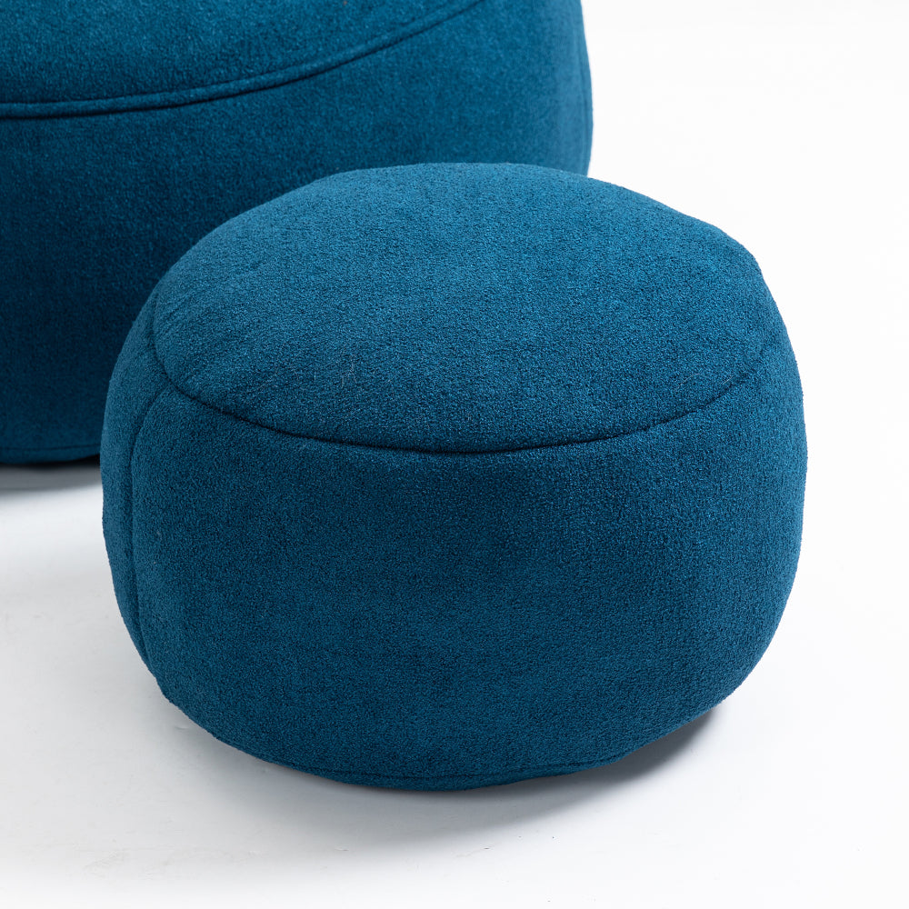 Bean Bag Sofa Chair with Footrest | High-Density Foam Fill & Super Fibre Fabric — Adult Lounger for Living Room & Bedroom