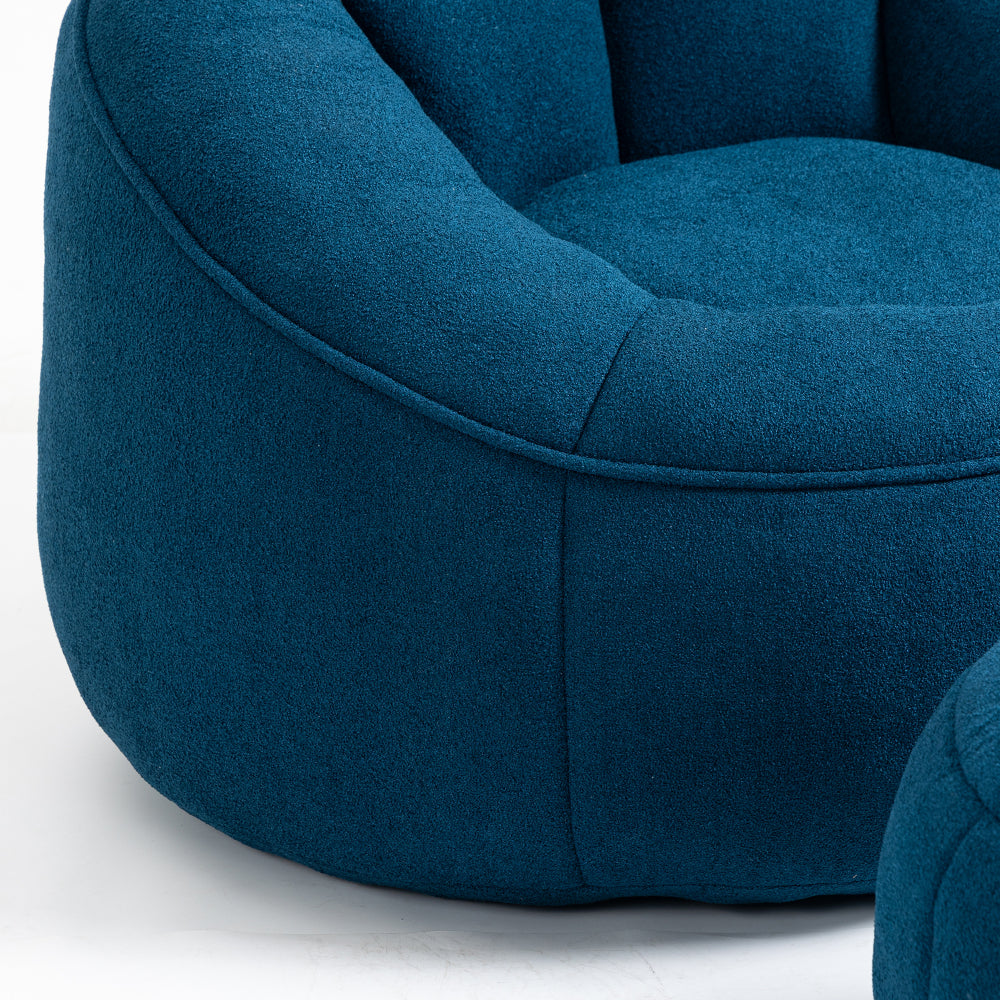 Bean Bag Sofa Chair with Footrest | High-Density Foam Fill & Super Fibre Fabric — Adult Lounger for Living Room & Bedroom