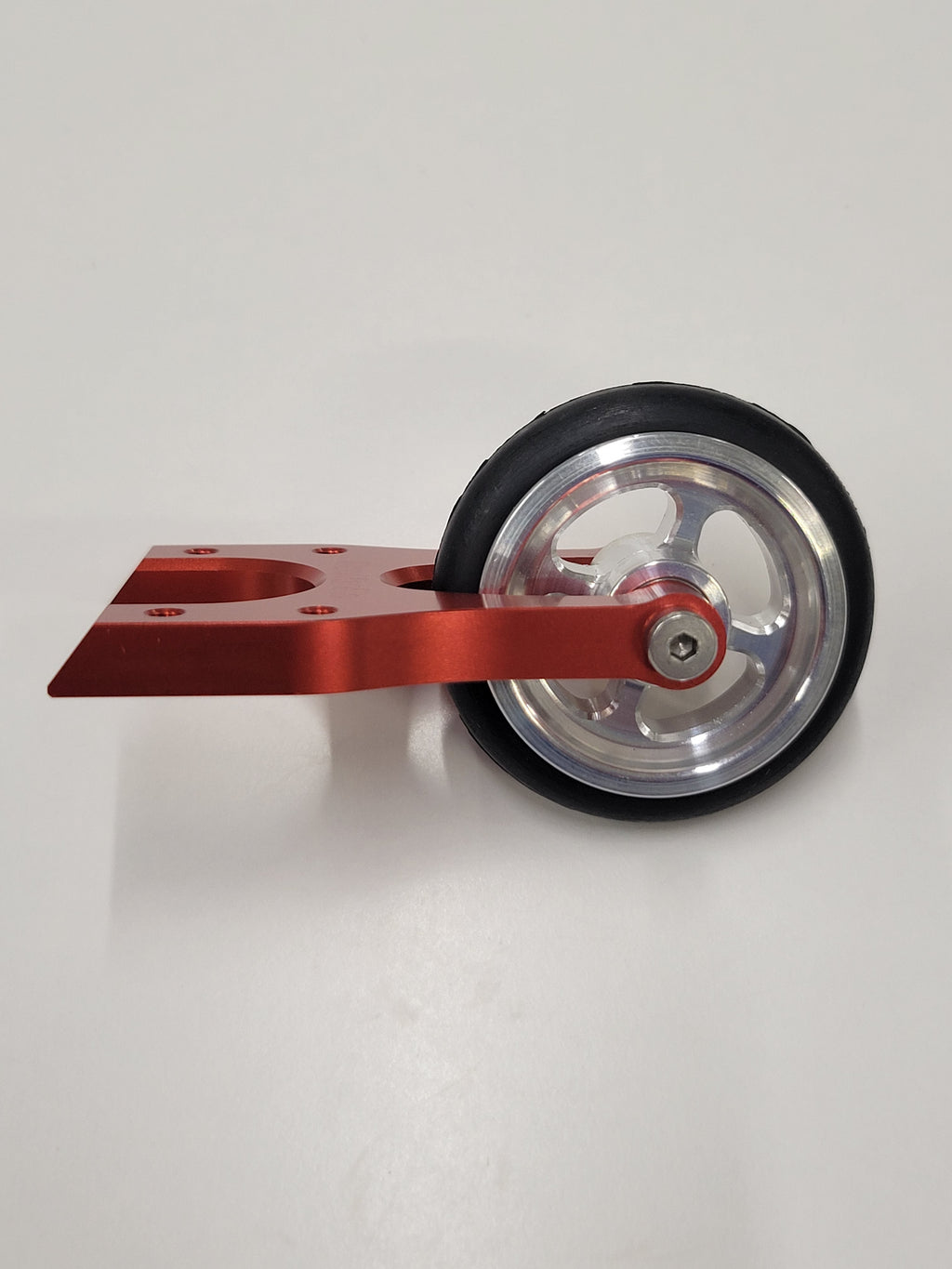 IRonManRc UNIVERSAL Wheelie Bar HORSESHOE w/ Mercedez WHEEL & TIRE *CANDY RED*