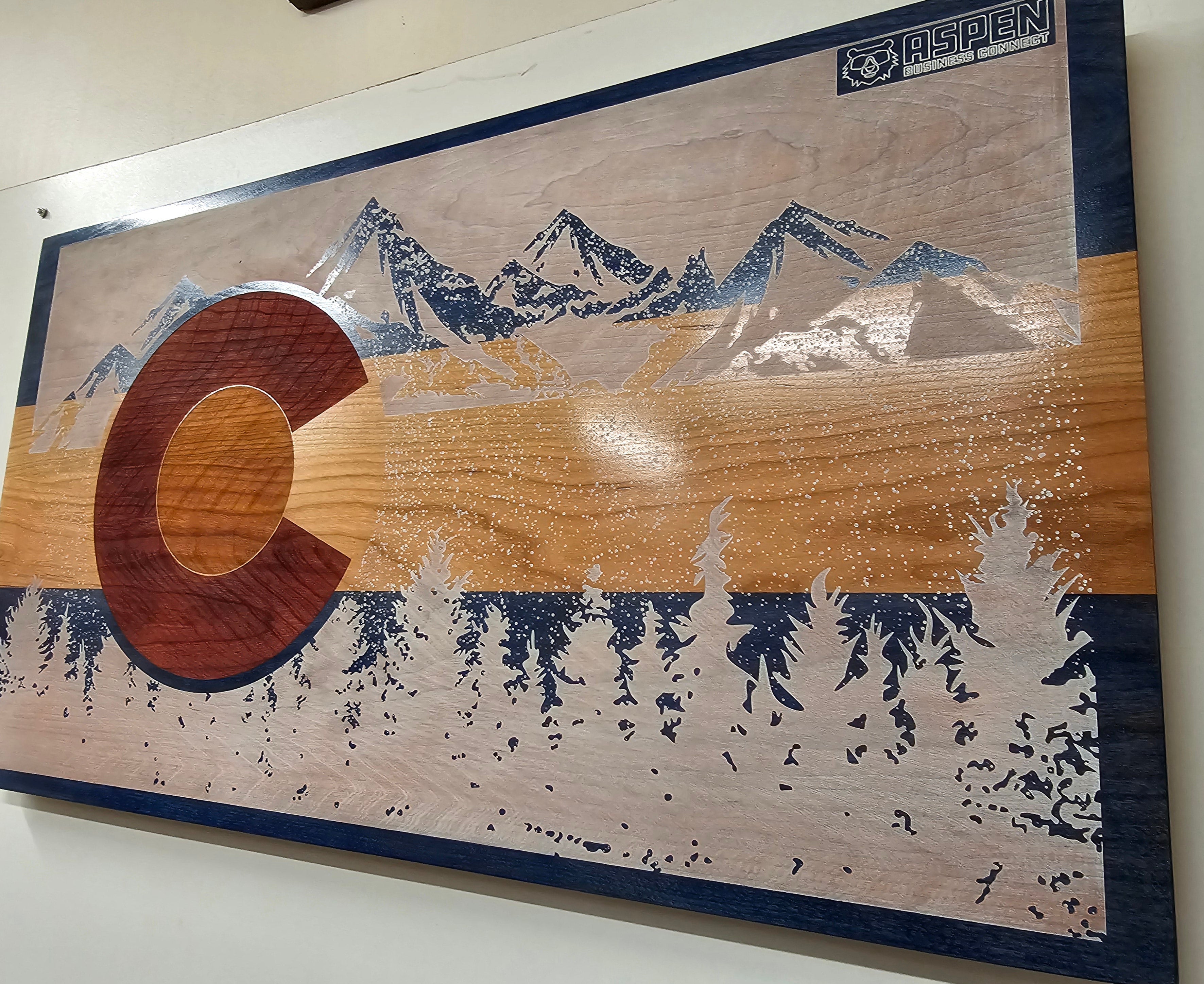 Colorado Engraved Handcrafted Patriotic Wall Flag – Made by U.S. Veterans