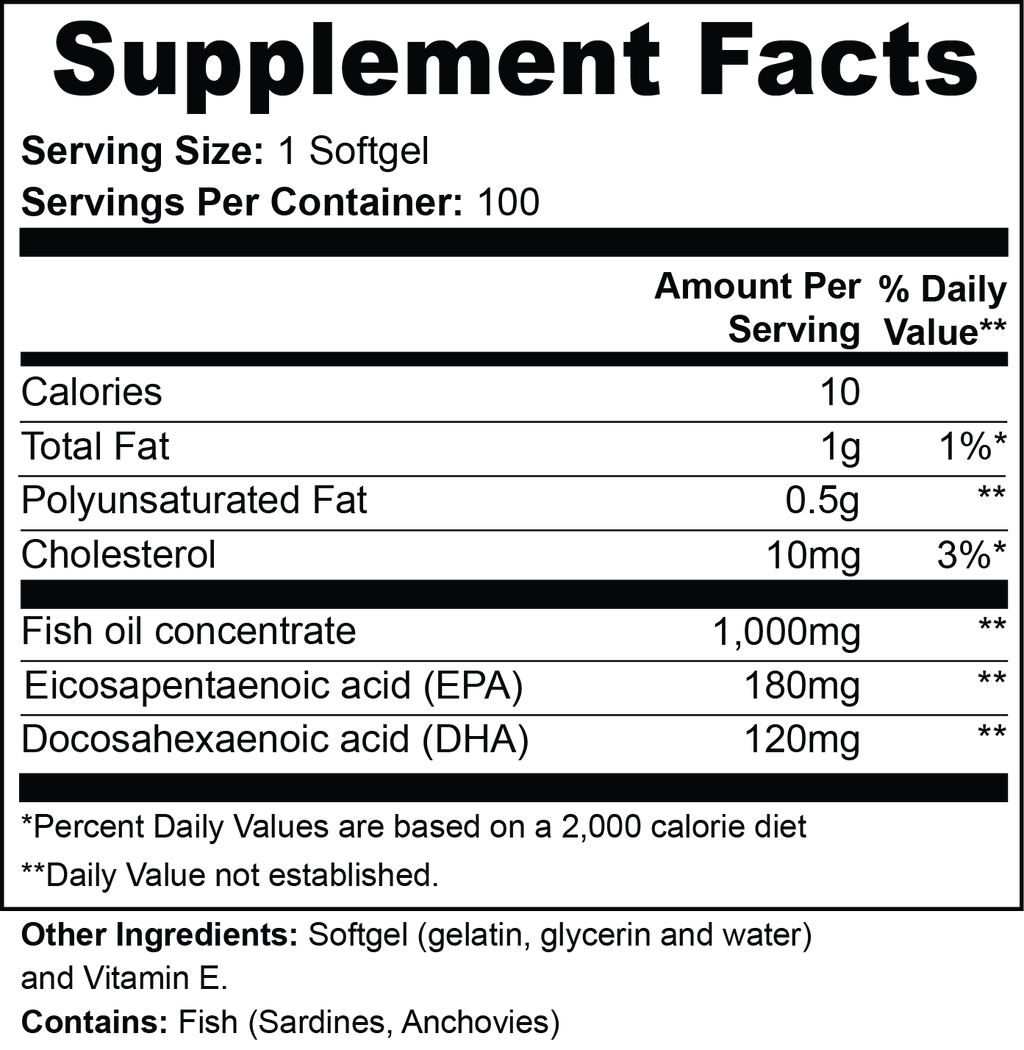 Beat Charge Omega-3 Fish Oils EPA 180mg + DHA 120mg