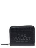 Marc Jacobs Women Wallet 'The Mini' With Engraved Logo On Front In Black Pebbled Leather For Women