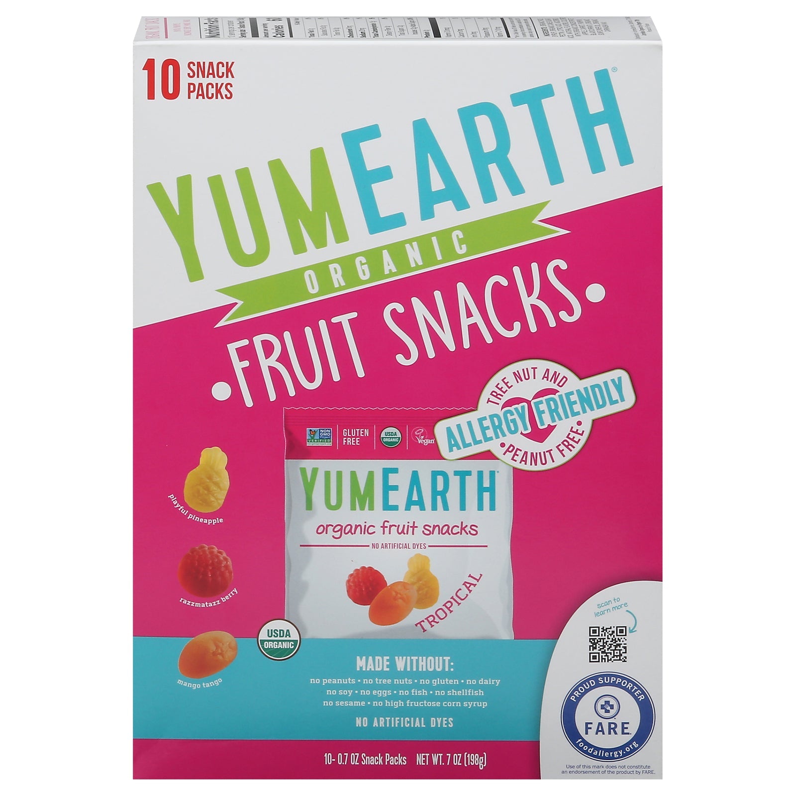 YumEarth Organic Tropical Fruit Snacks, 7 oz Bags, 6 Count