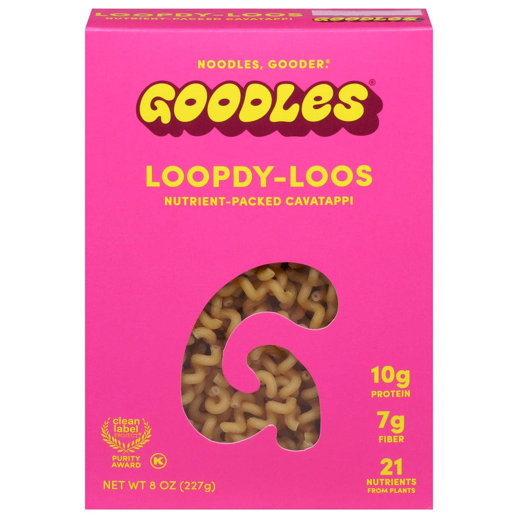 Goodles Loopdy-Loos Pasta, Case of 12 (8 oz.) — Nutrient-Packed Mac & Cheese Alternative