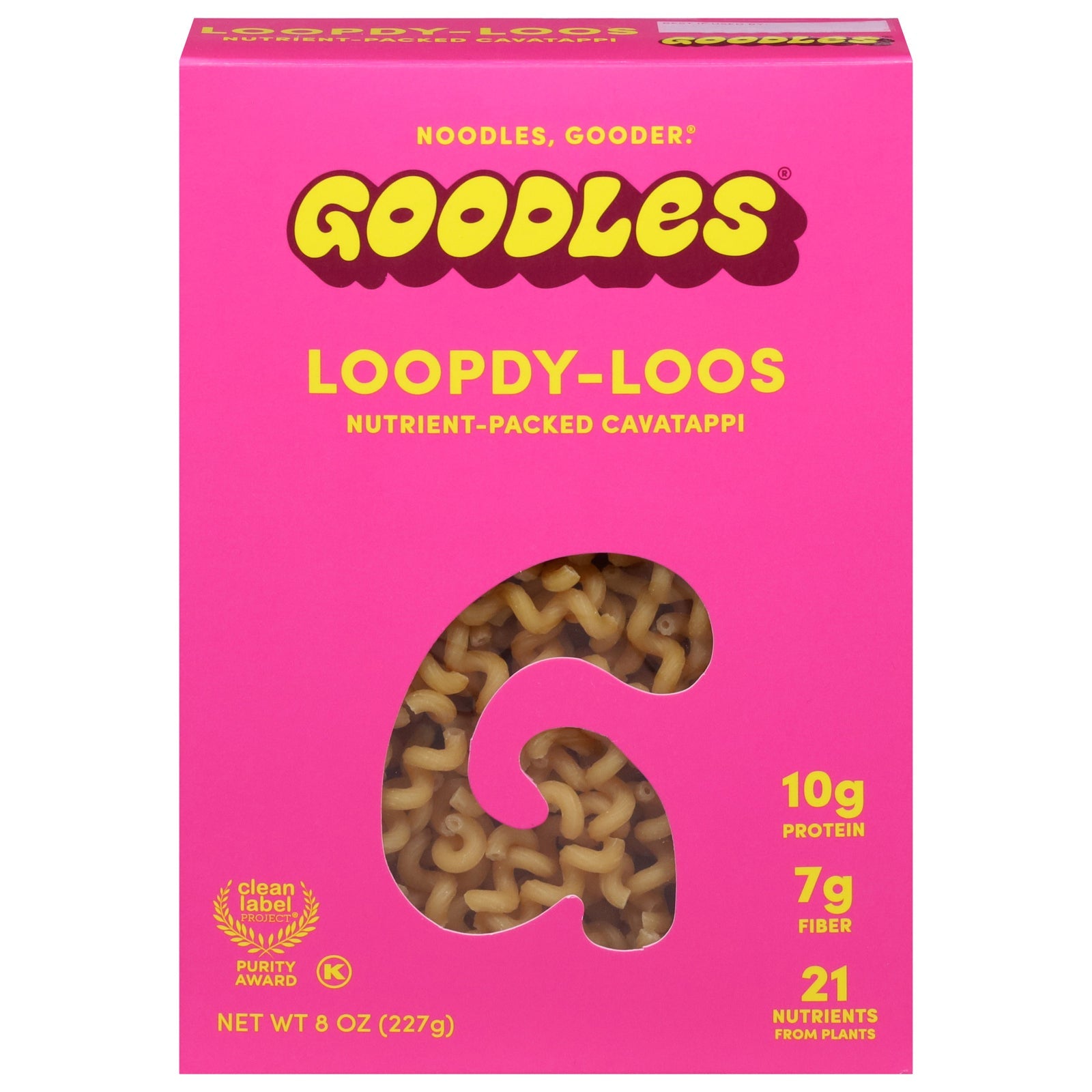 Goodles Loopdy-Loos Pasta, Case of 12 (8 oz.) — Nutrient-Packed Mac & Cheese Alternative