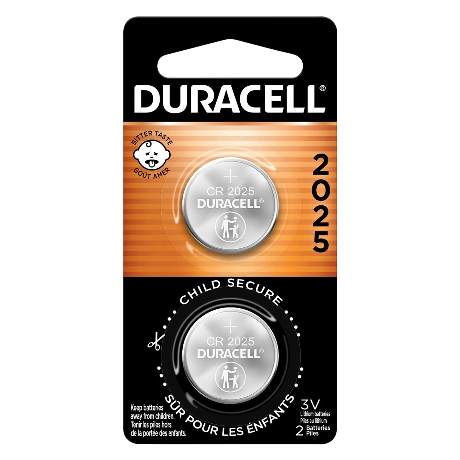 Duracell CR2025 Lithium Coin Battery - 6-Pack (2 Cards) - Long Lasting Power