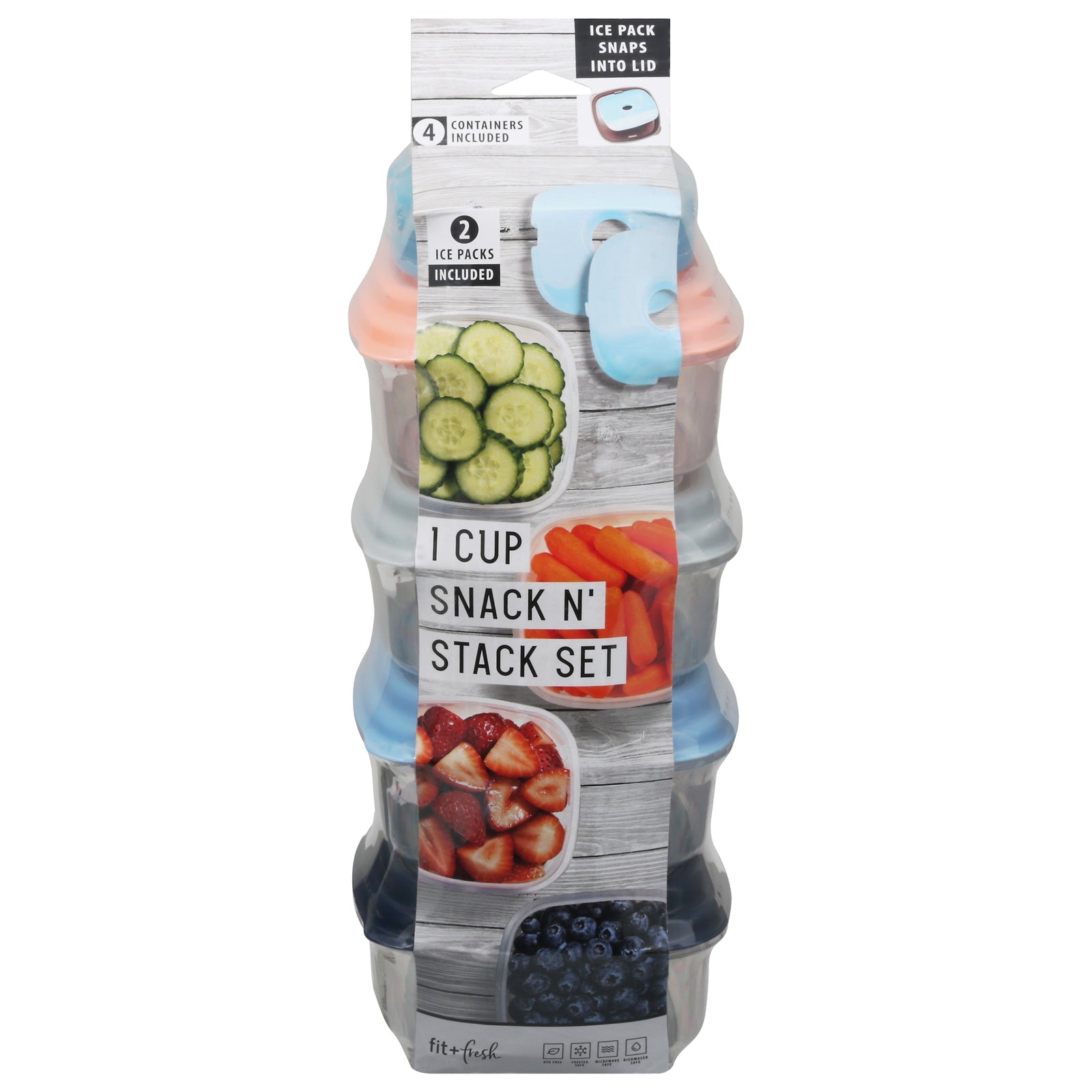 Fit & Fresh Snack Set with Ice Pack, 1 Cup, Single Unit