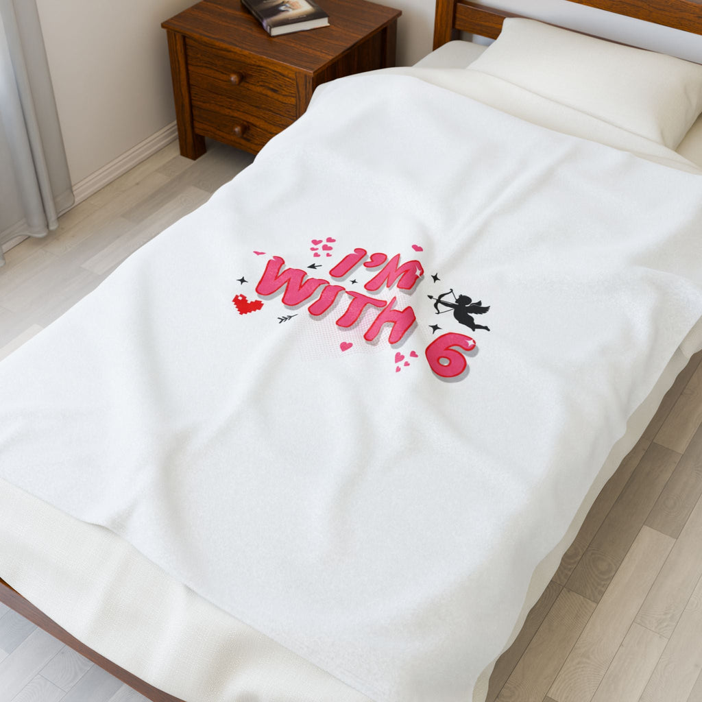 Valentine's 'I with 6 for 7' Meme Velveteen Plush Blanket