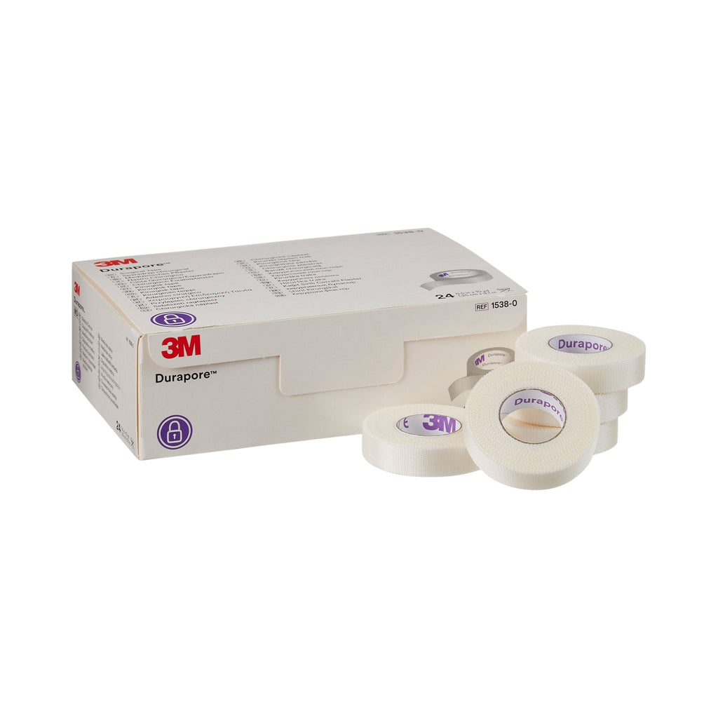3M™ Durapore™ Silk-Like Cloth Medical Tape, 1/2 Inch x 10 Yard, White 1538-0
