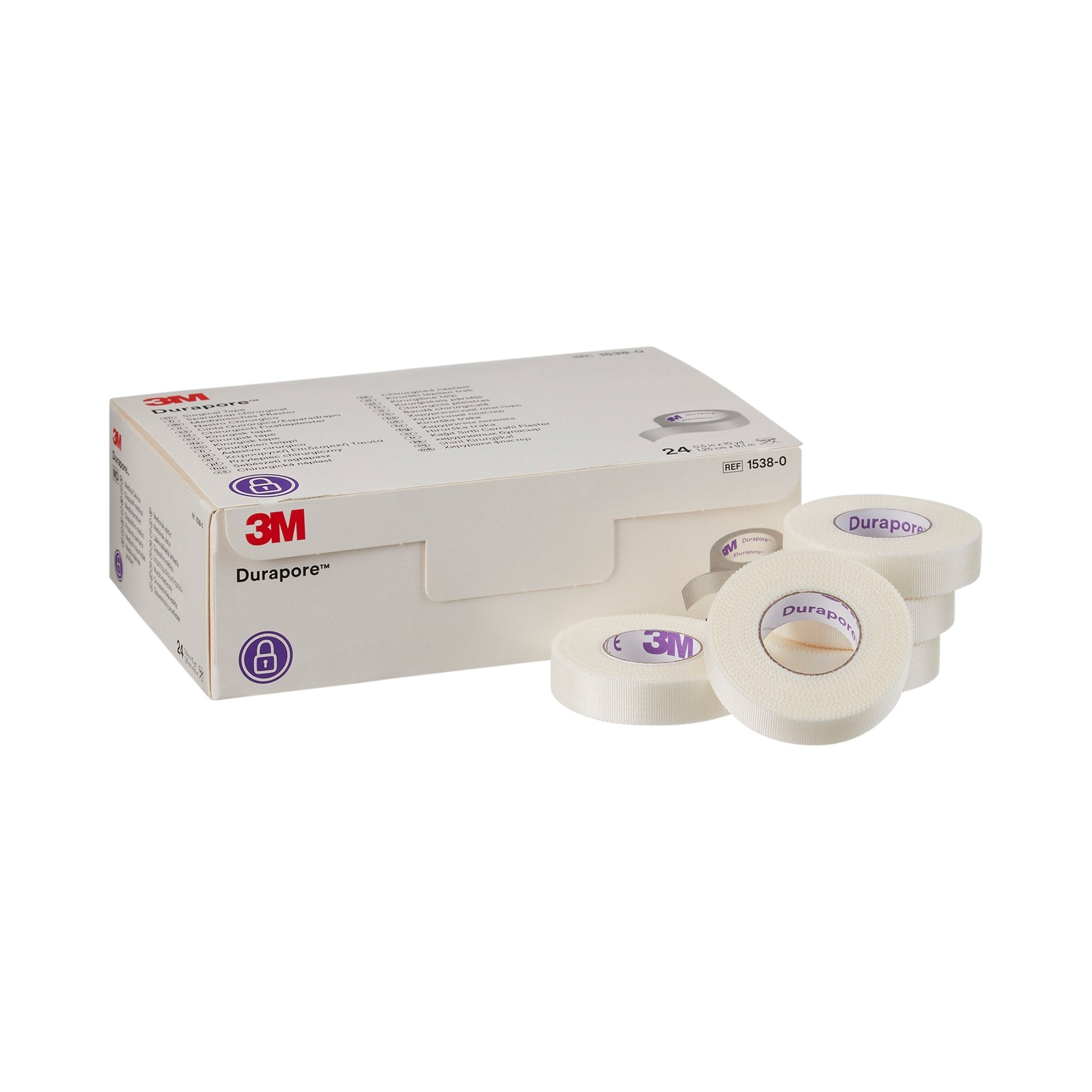 3M™ Durapore™ Silk-Like Cloth Medical Tape, 1/2 Inch x 10 Yard, White 1538-0