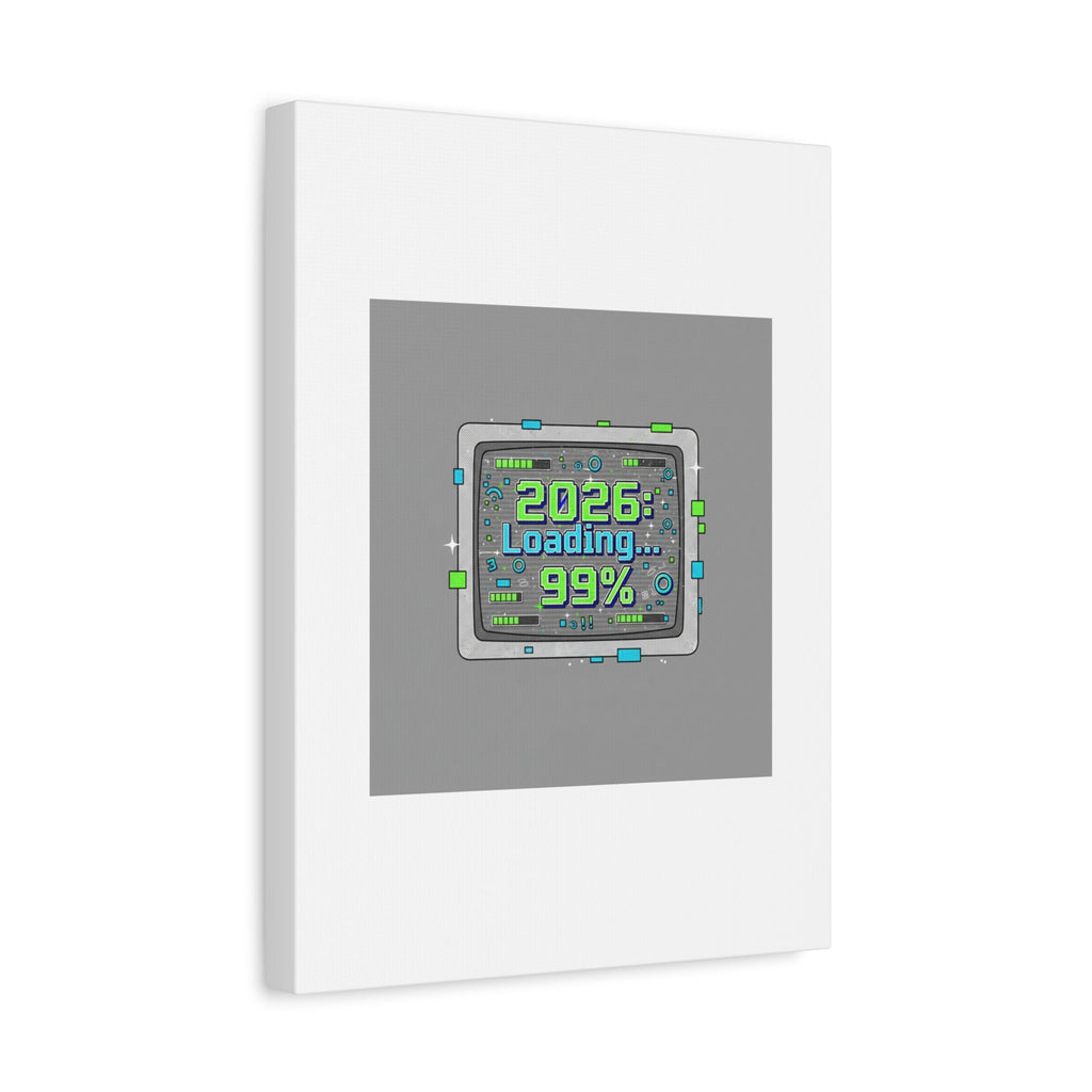 2026 Loading 99% Canvas | NYE countdown, retro system interface