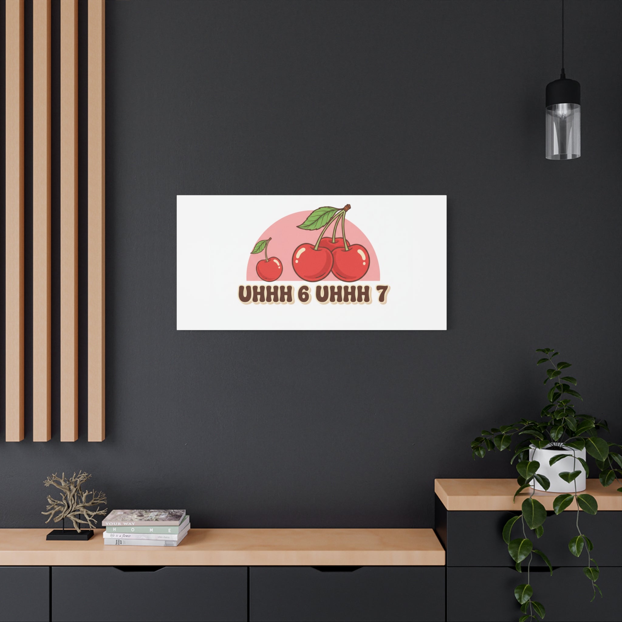 Six Severn Cherry Retro Graphic Canvas | kawaii fruit print, vintage cherry design