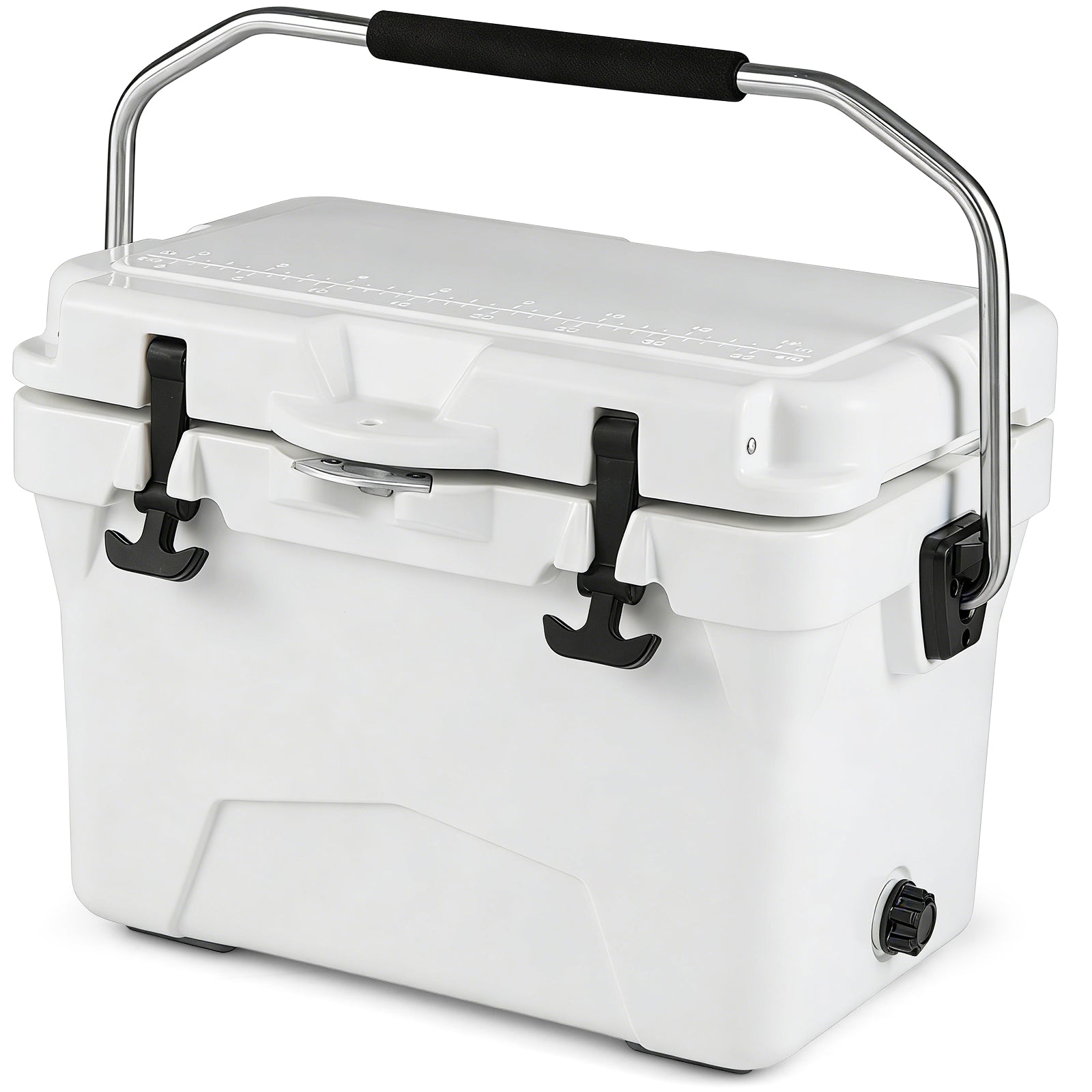 20 Quart Portable Hard Cooler with Built-in Ruler and Bottle