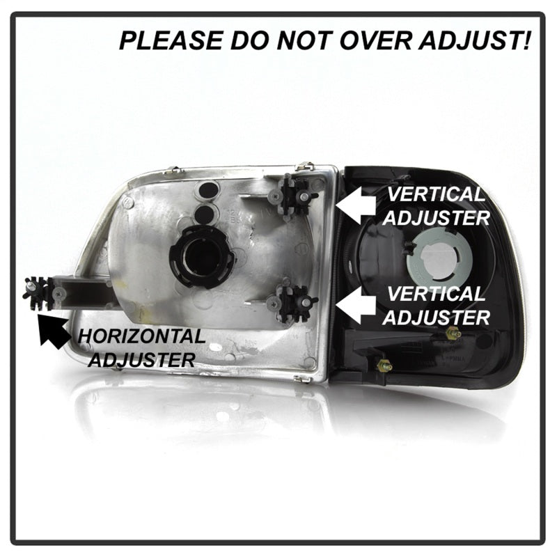 SPYDER xTune 97-03 Ford F-150 4pc OEM Style Headlights w/Corner - Black (HD-JH-FF15097-L-SET-BK) 9042638
