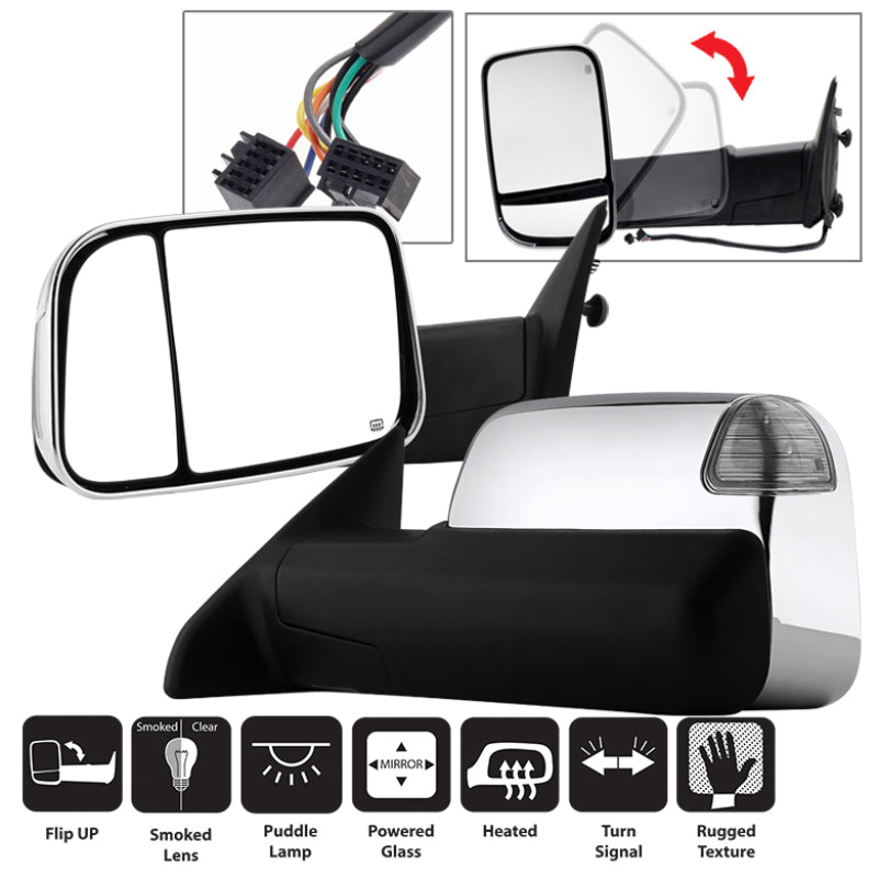 SPYDER Xtune Dodge Ram 1500 09-12 L&R Manual Extendable Power Heated Adjust Mirror MIR-DRAM10-PW-SET 9935787