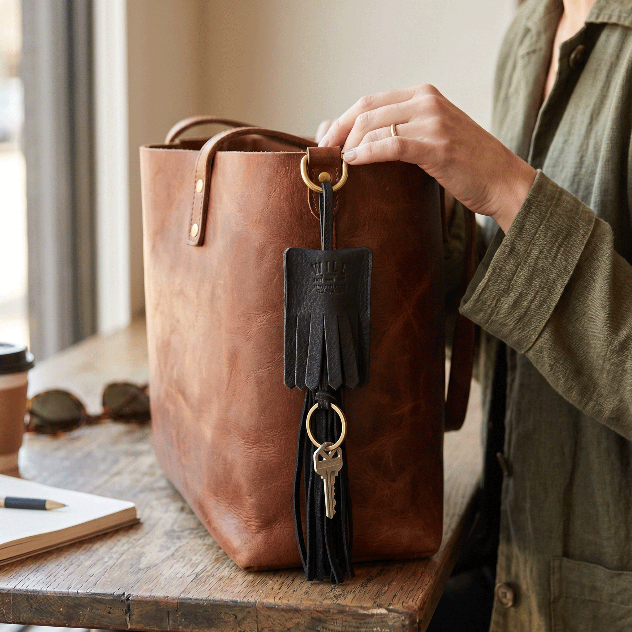 Leather Key Fob Tassel