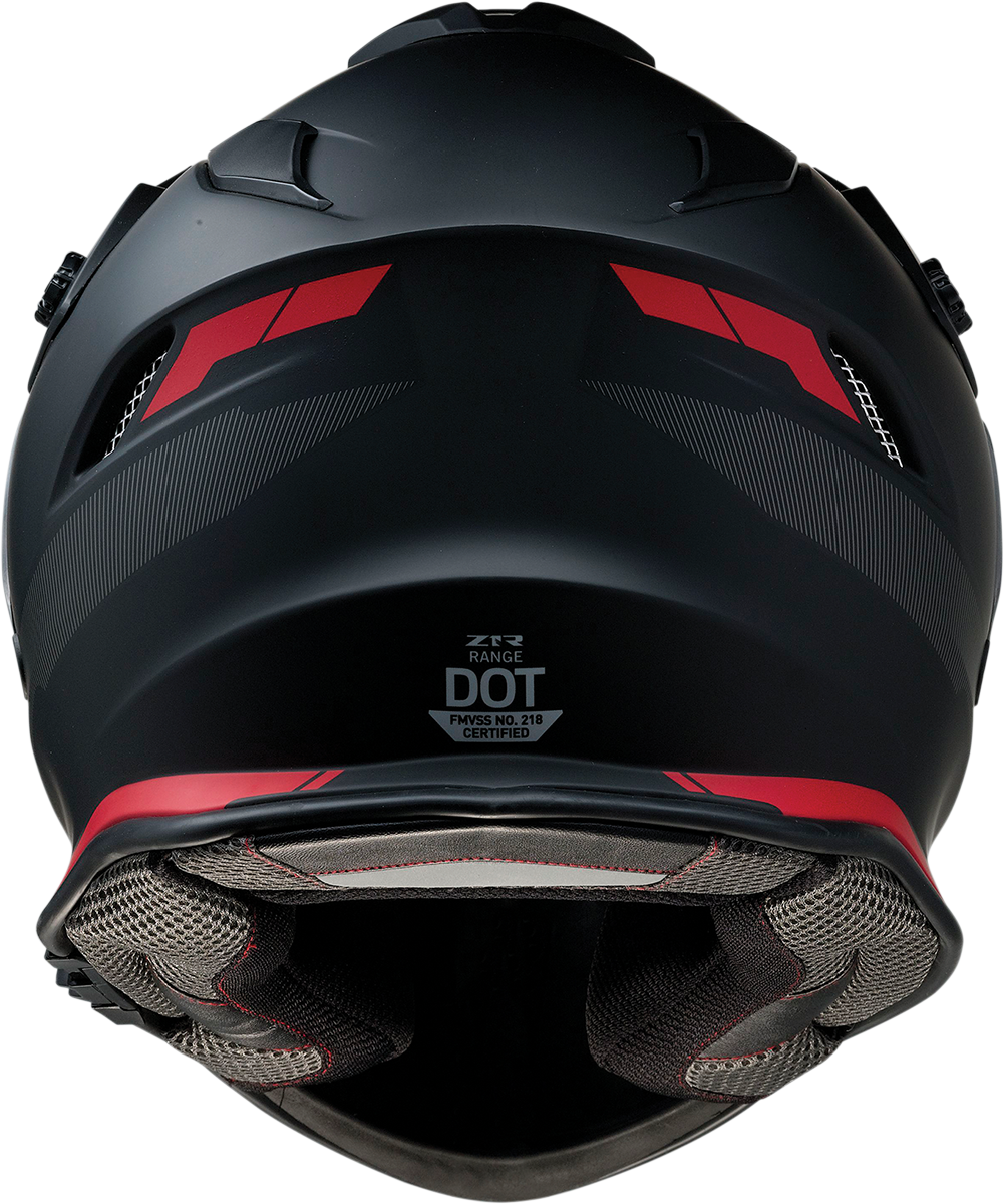 Z1R, Z1R Range Helmet - Uptake Black/Red, Small - Versatile Motorcycle Helmet with Drop-Down Sun Visor and Removable Lining