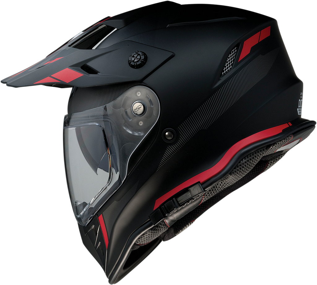 Z1R, Z1R Range Helmet - Uptake Black/Red, Small - Versatile Motorcycle Helmet with Drop-Down Sun Visor and Removable Lining