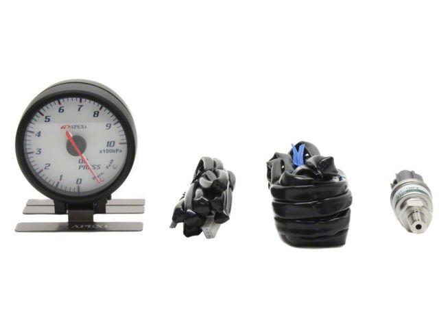 APEXi 60mm Oil Pressure Gauge White Face Black Bezel *Discontinued