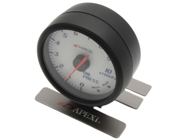 APEXi 60mm Oil Pressure Gauge White Face Black Bezel *Discontinued