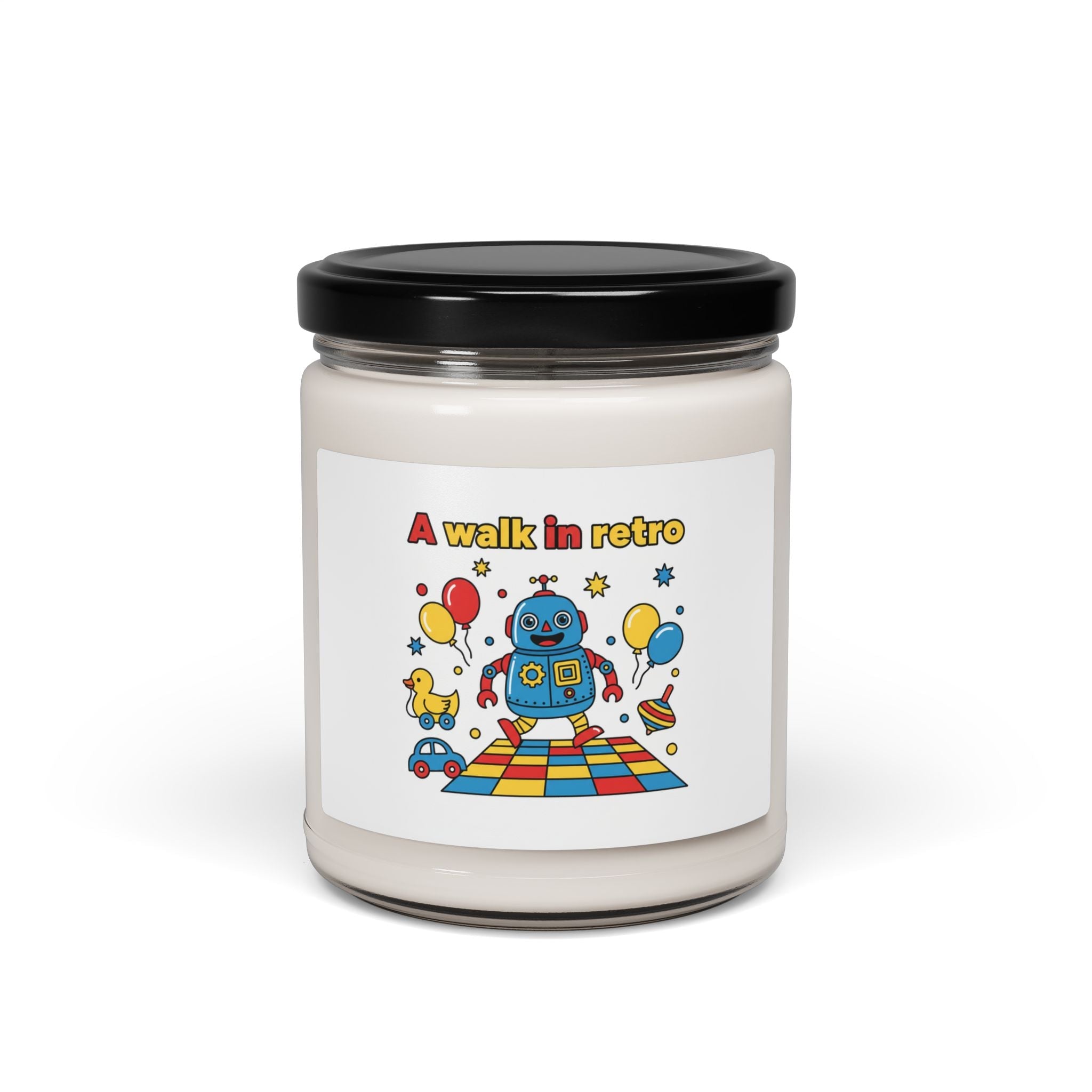 Retro Toy Robot Candle | Throwback Kid, Primary Color Nostalgia