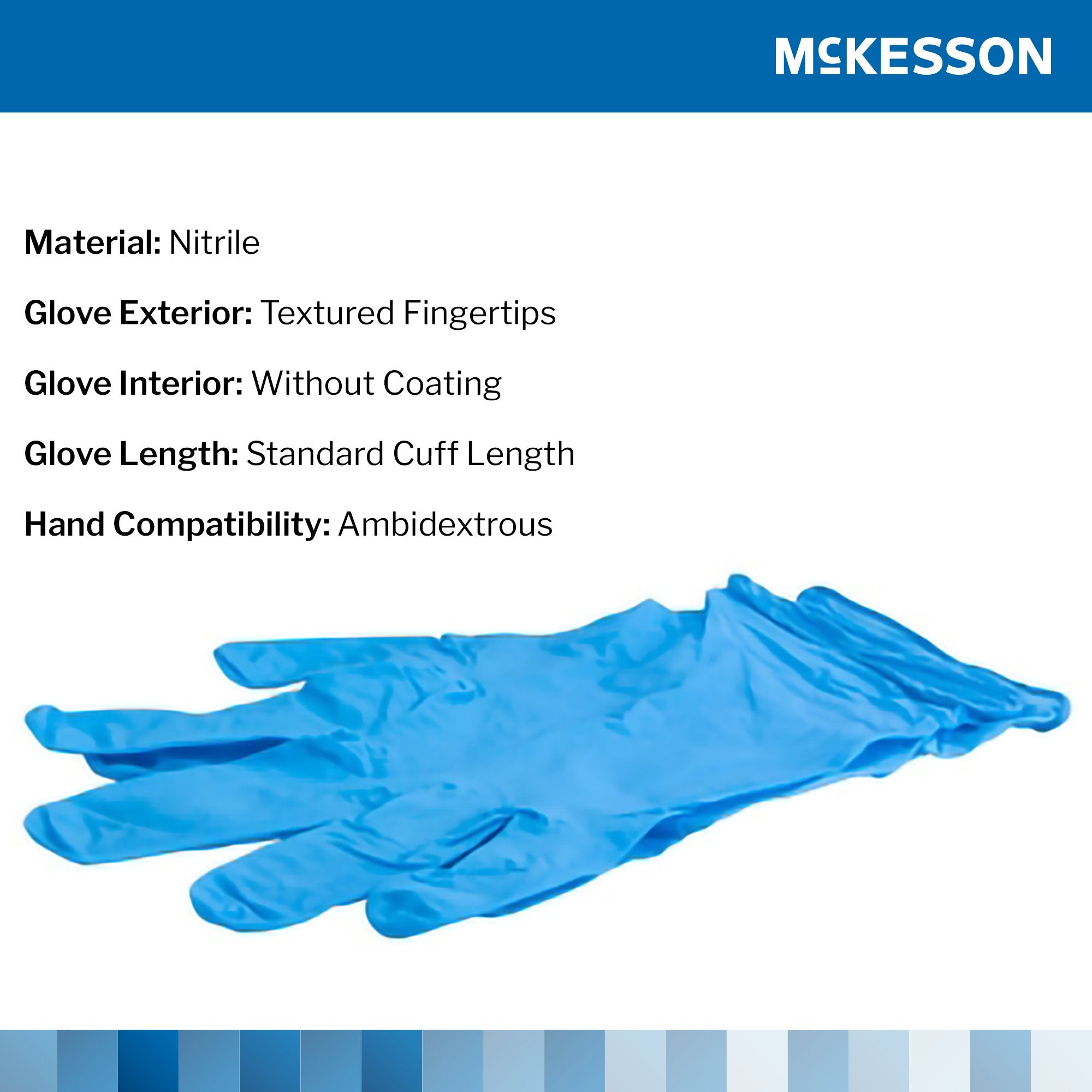 McKesson Confiderm® 4.5C Nitrile Exam Glove, Large, Blue 14-658C