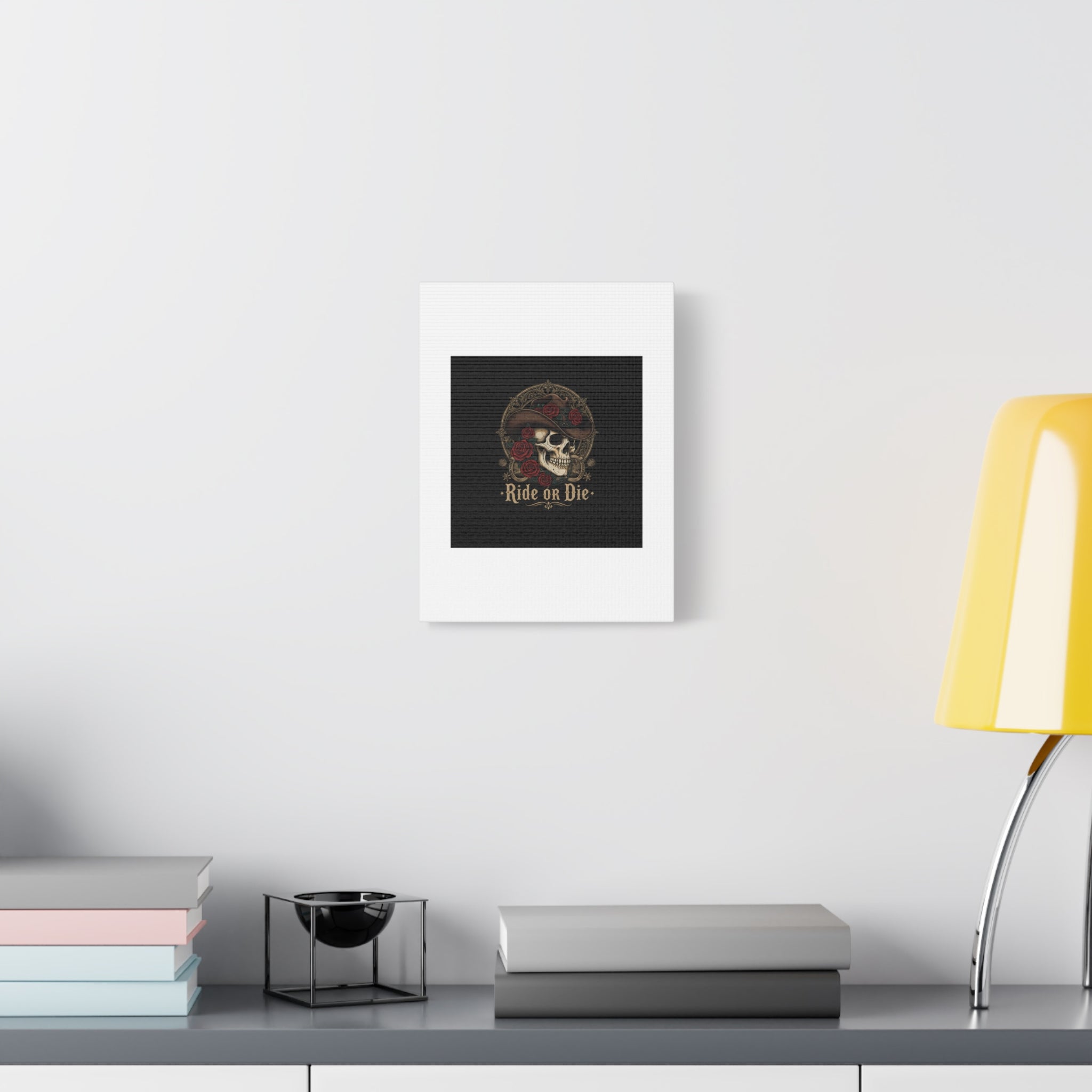 Ride or Die Skull Canvas | Western Skull Art, Gothic Americana