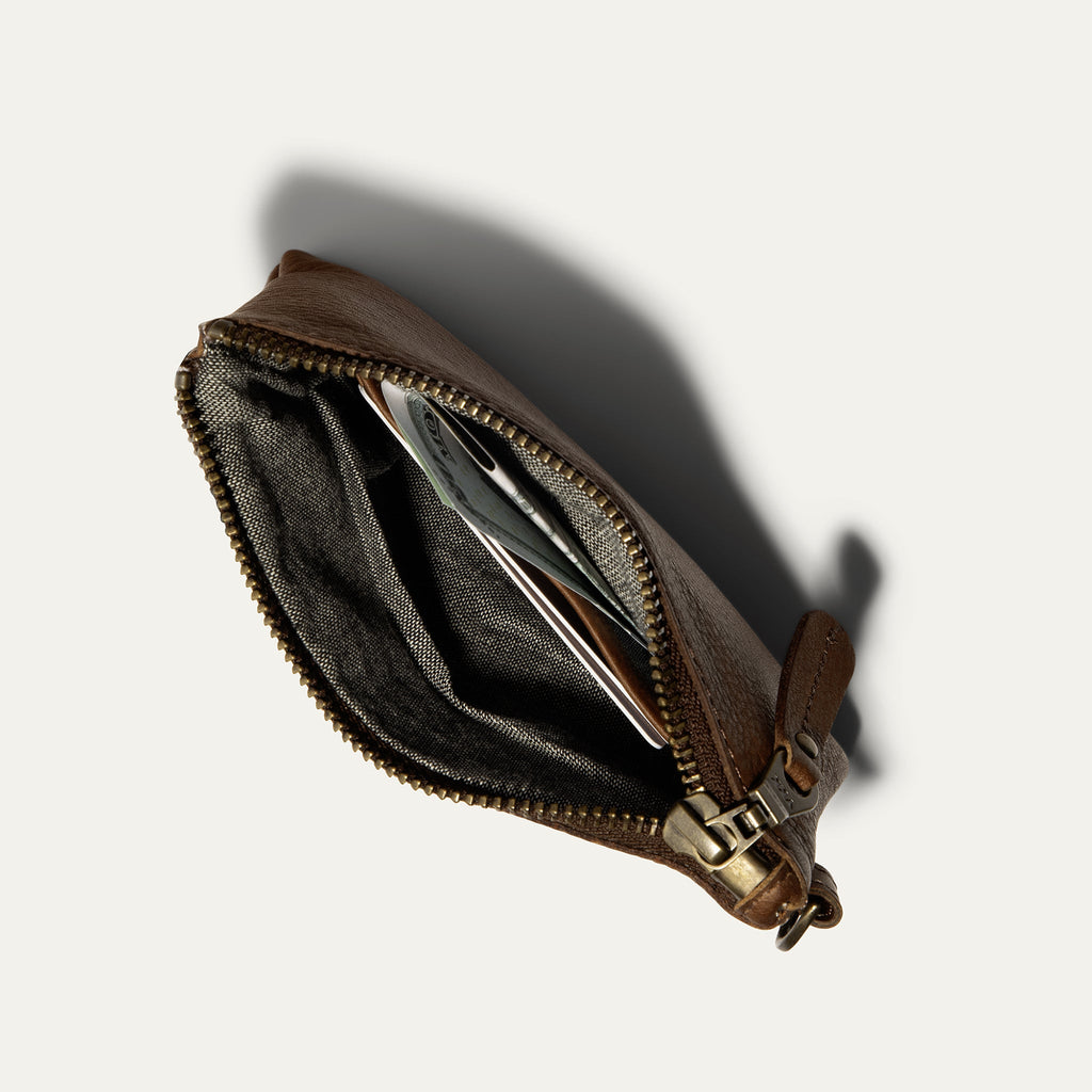 ZIP POUCH WITH WRISTLET