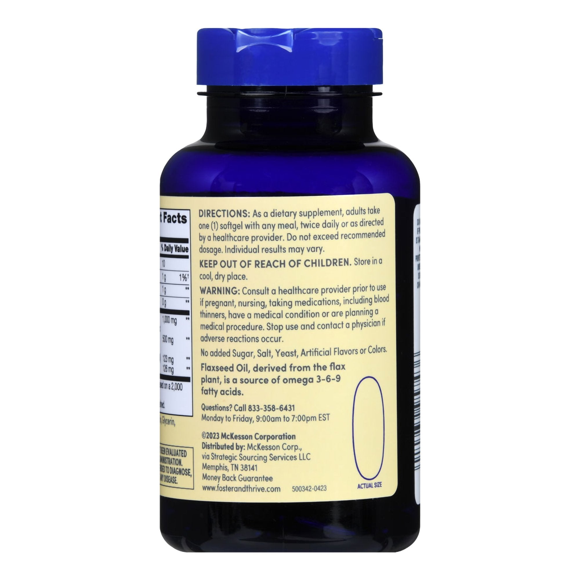 Foster & Thrive™ Flaxseed Oil 1000 mg Softgels 01093995743