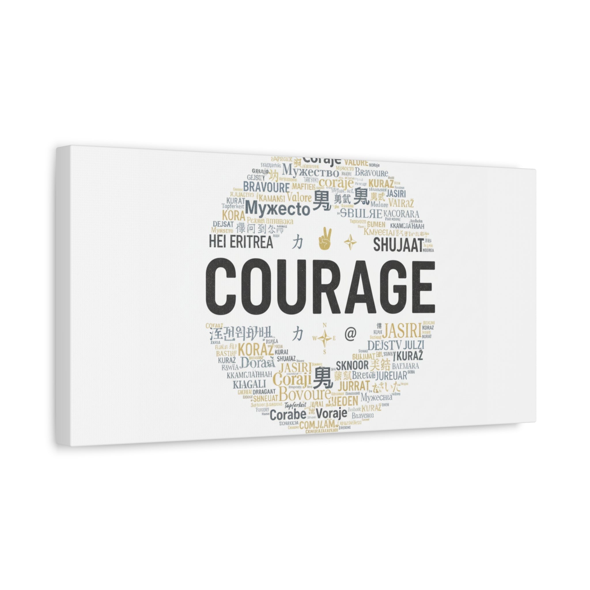 Courage Word Cloud Canvas | Fresh-Start Minimalism art print