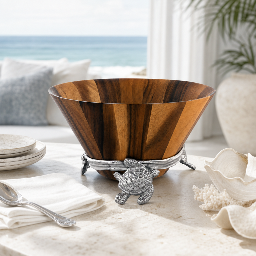 Sea Turtle Wood Salad Bowl