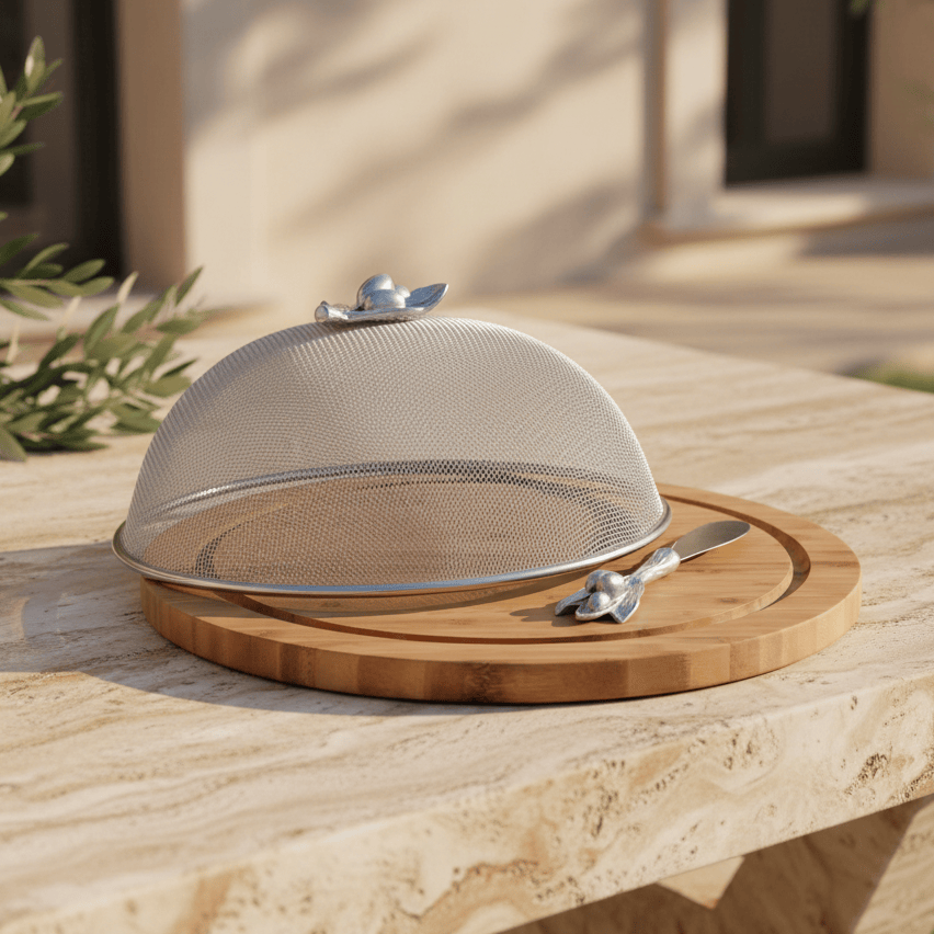 Olive 3 Piece Picnic Cheese Board / Spreader