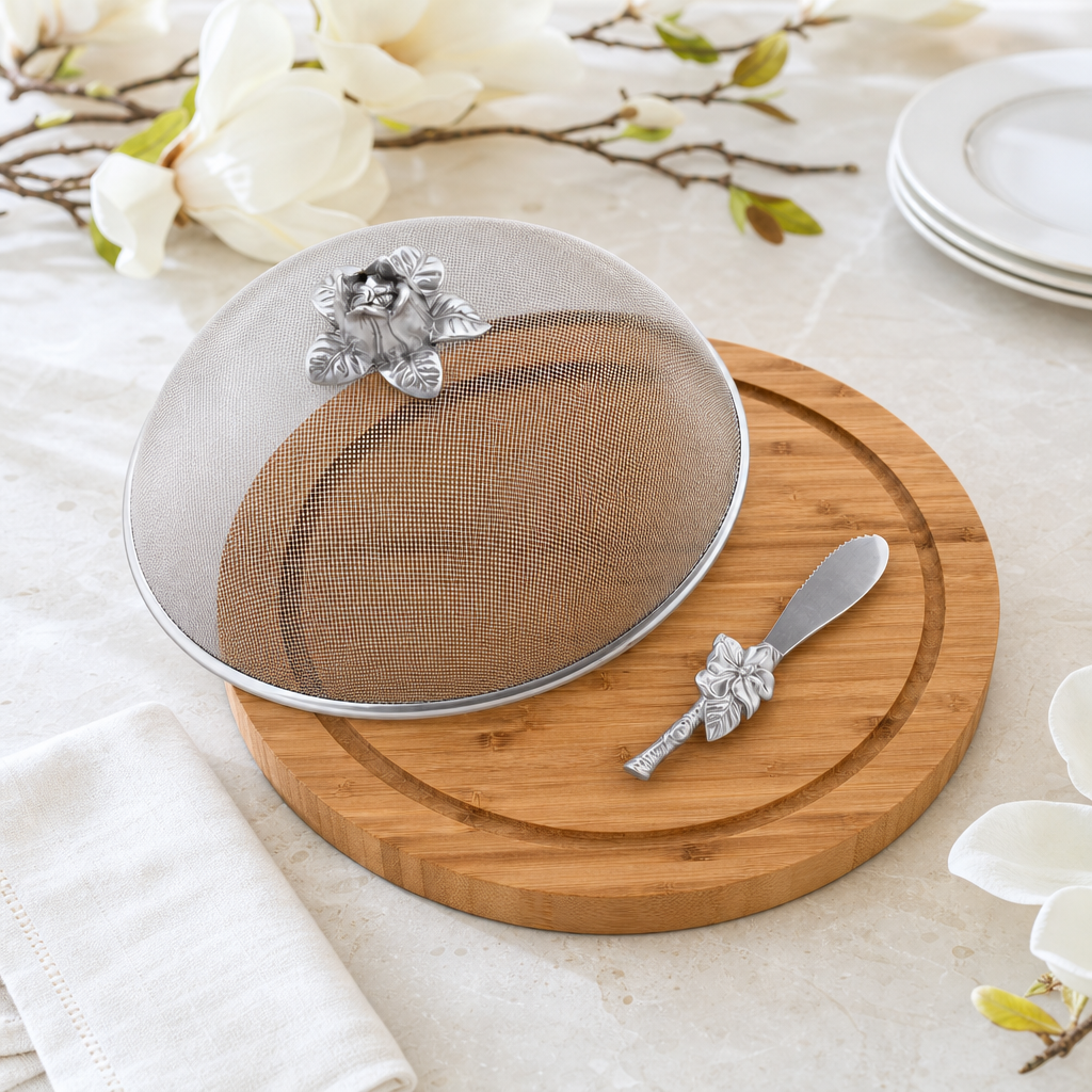 Magnolia 3 Piece Picnic Cheese Board / Spreader