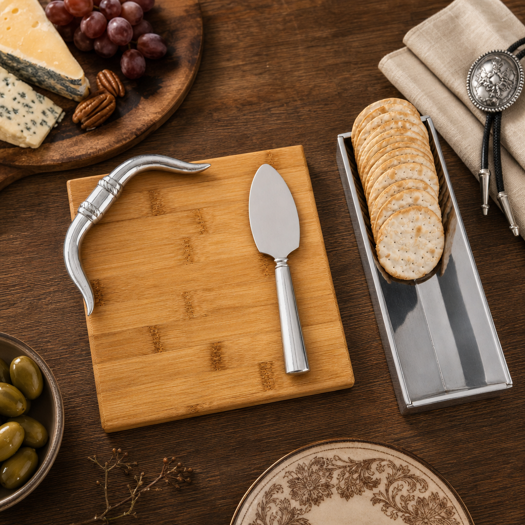 Longhorn Bamboo Cheese Set
