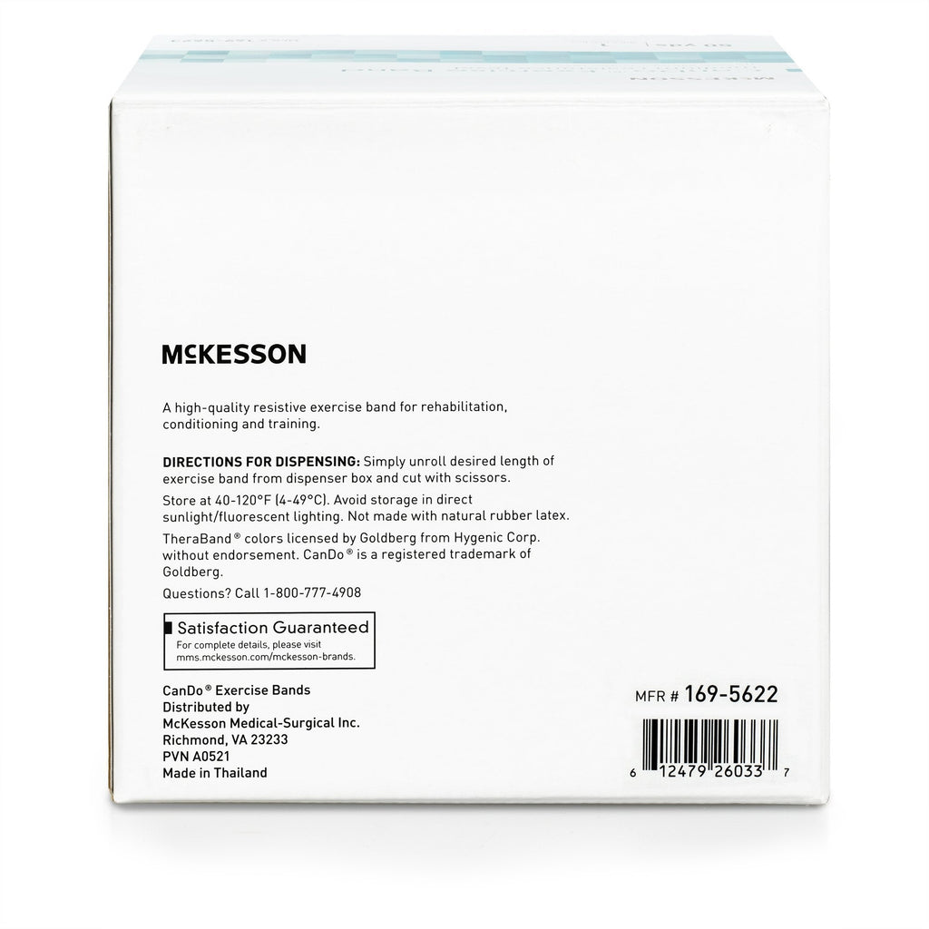McKesson CanDo® Exercise Light Resistance Band, Red, 5 Inch x 50 Yard 169-5622