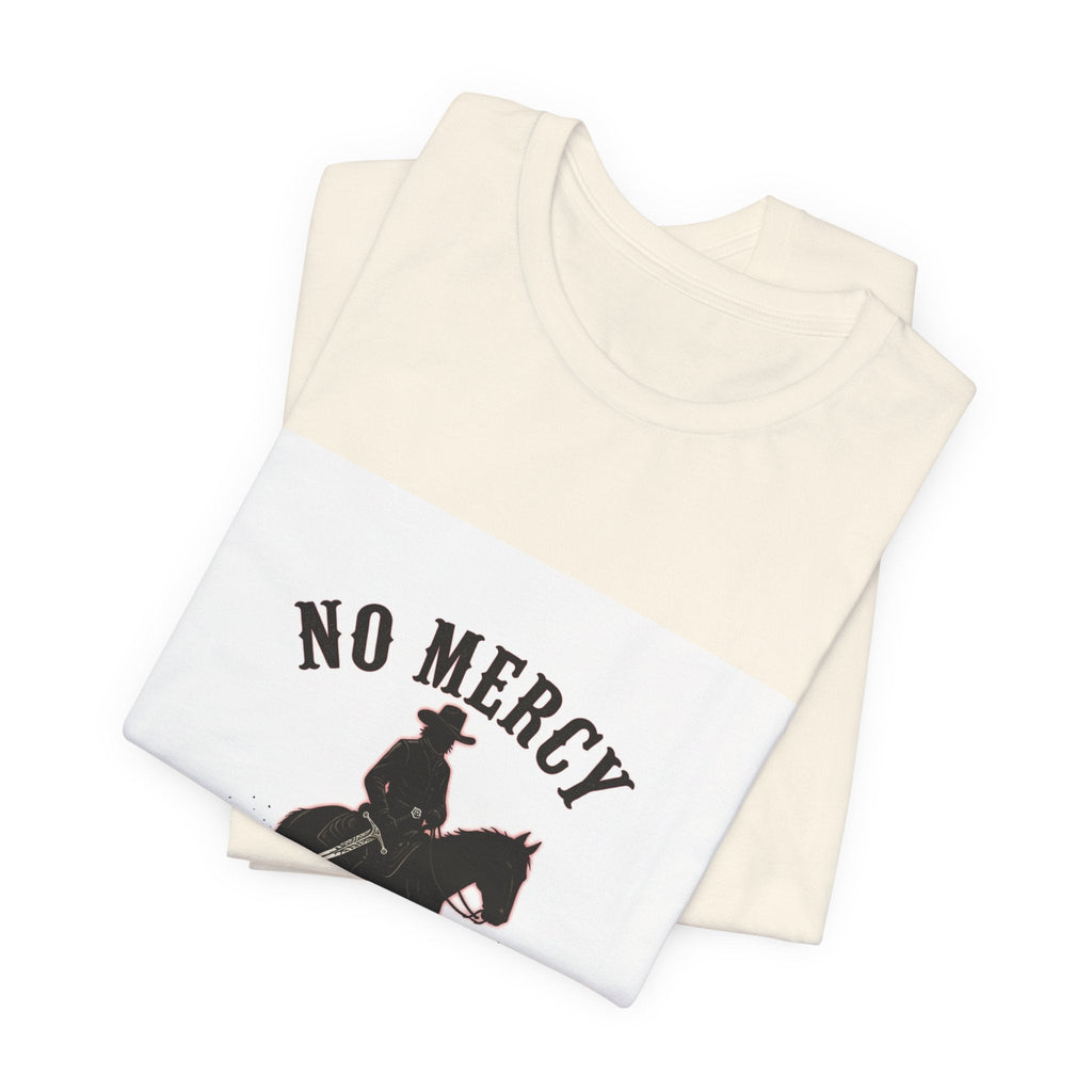 No Mercy Cowboy Skull Tee | Western-Gothic, desert noir design