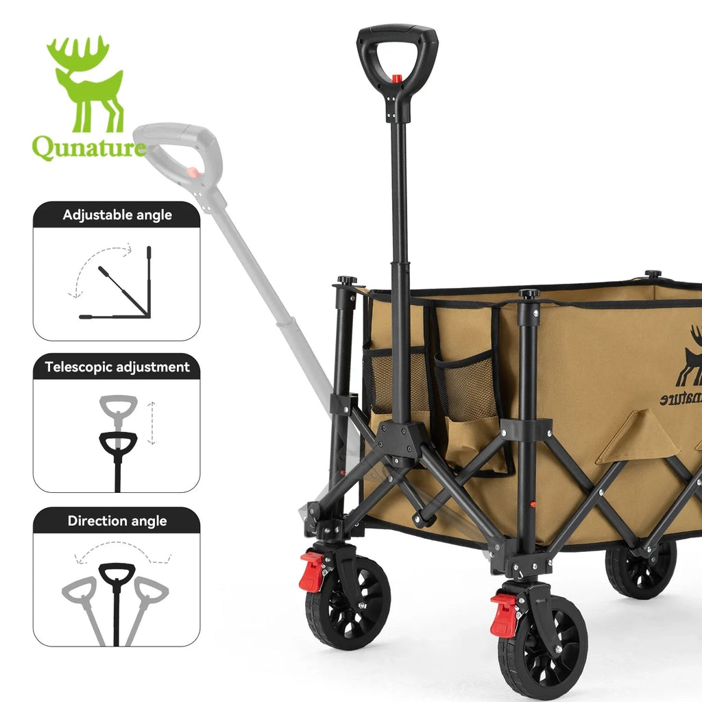 220lbs Foldable Utility Wagon with 360° Swivel Wheels - PhishStones Products