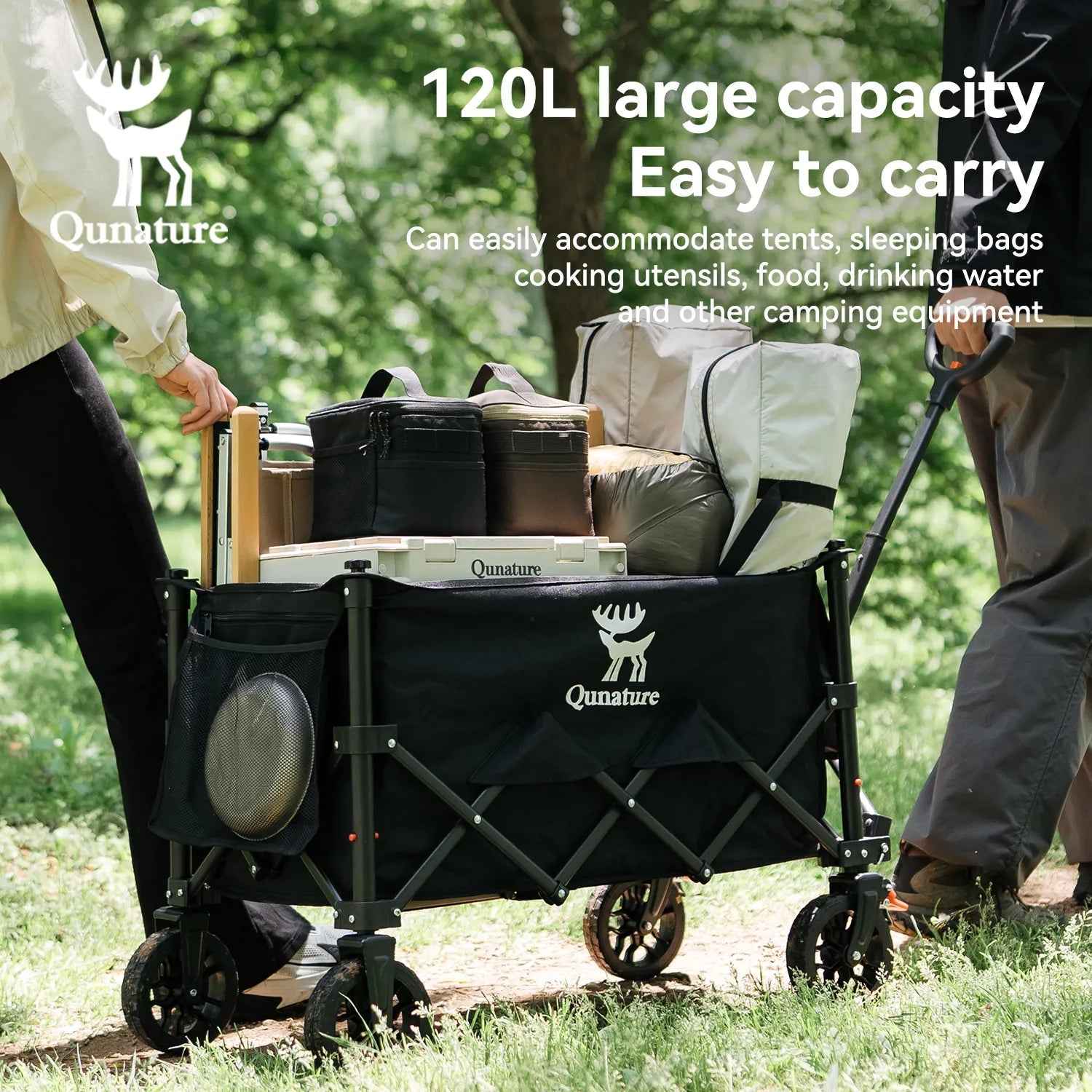 220lbs Foldable Utility Wagon with 360° Swivel Wheels - PhishStones Products
