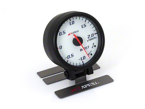 APEXi E.L. II Gauge Black Bezel Mechanical PSI Boost Does NOT Use Control Box, Color: White *Discontinued
