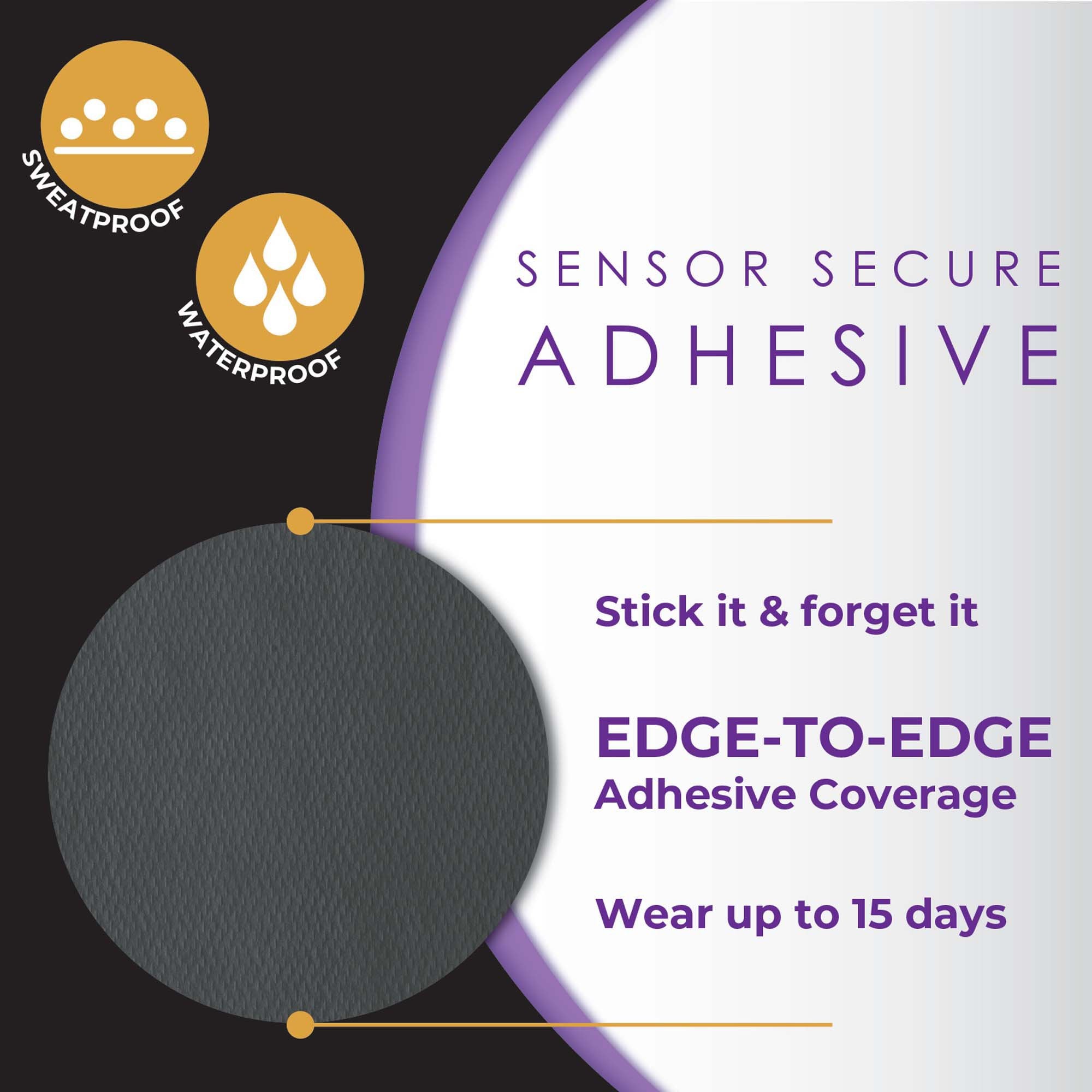 Sensor Overpatch CoverGuard Black For Dexcom G7 Sensor 101-201B