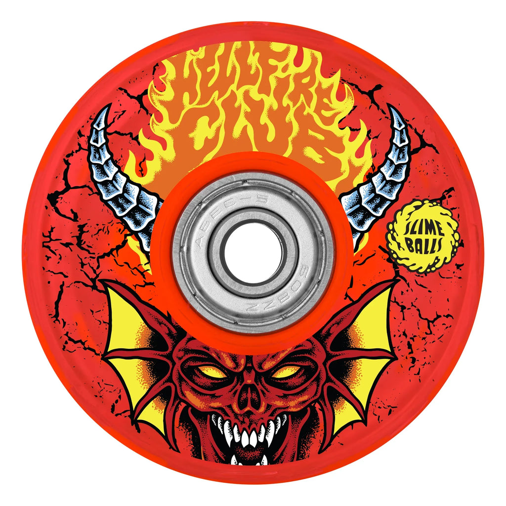 Slime Balls x Stranger Things Hellfire Club Light Ups Wheels 66mm 78a - Red (Set)