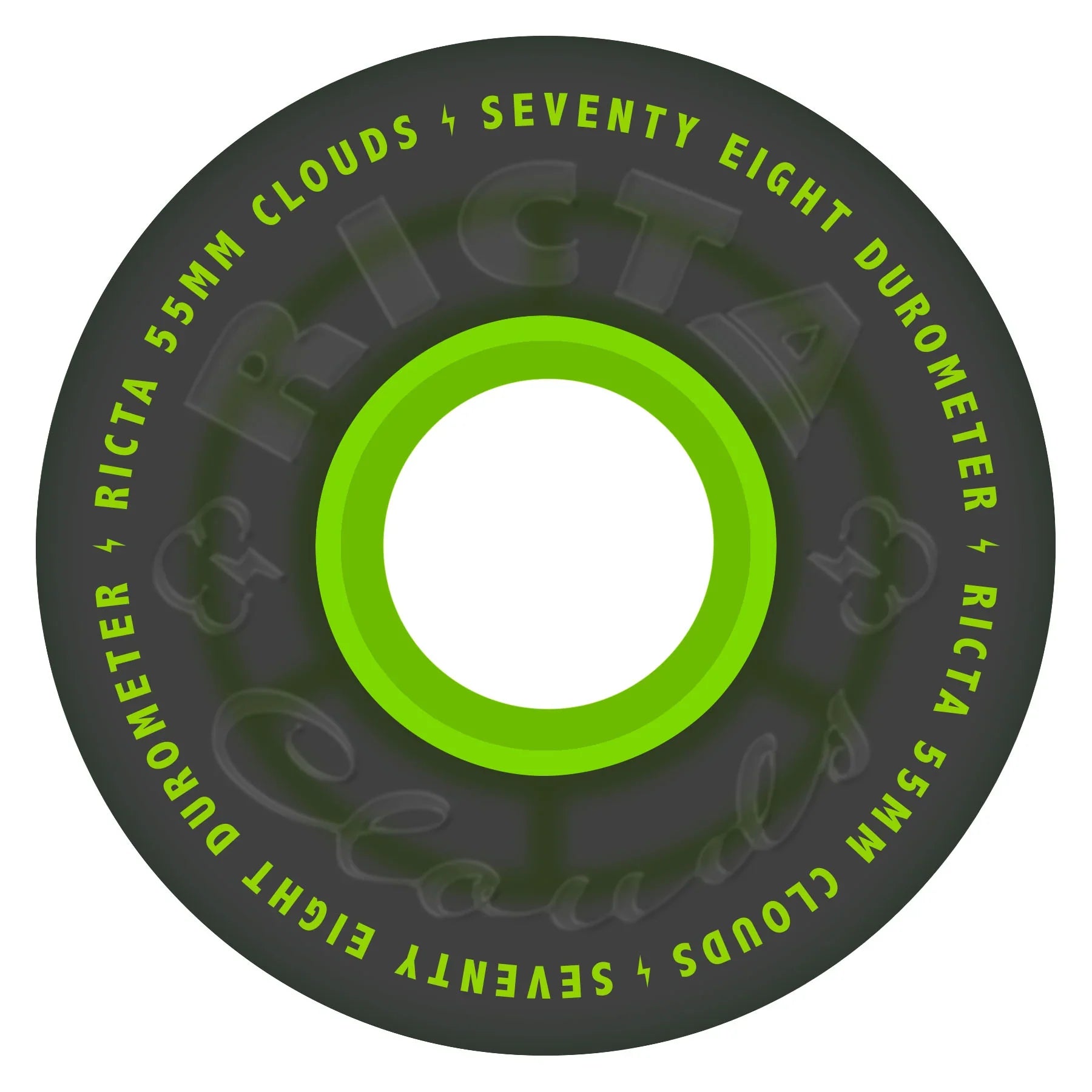 Ricta Clouds Transparent Black/Green 55mm 78a Skateboard Wheels
