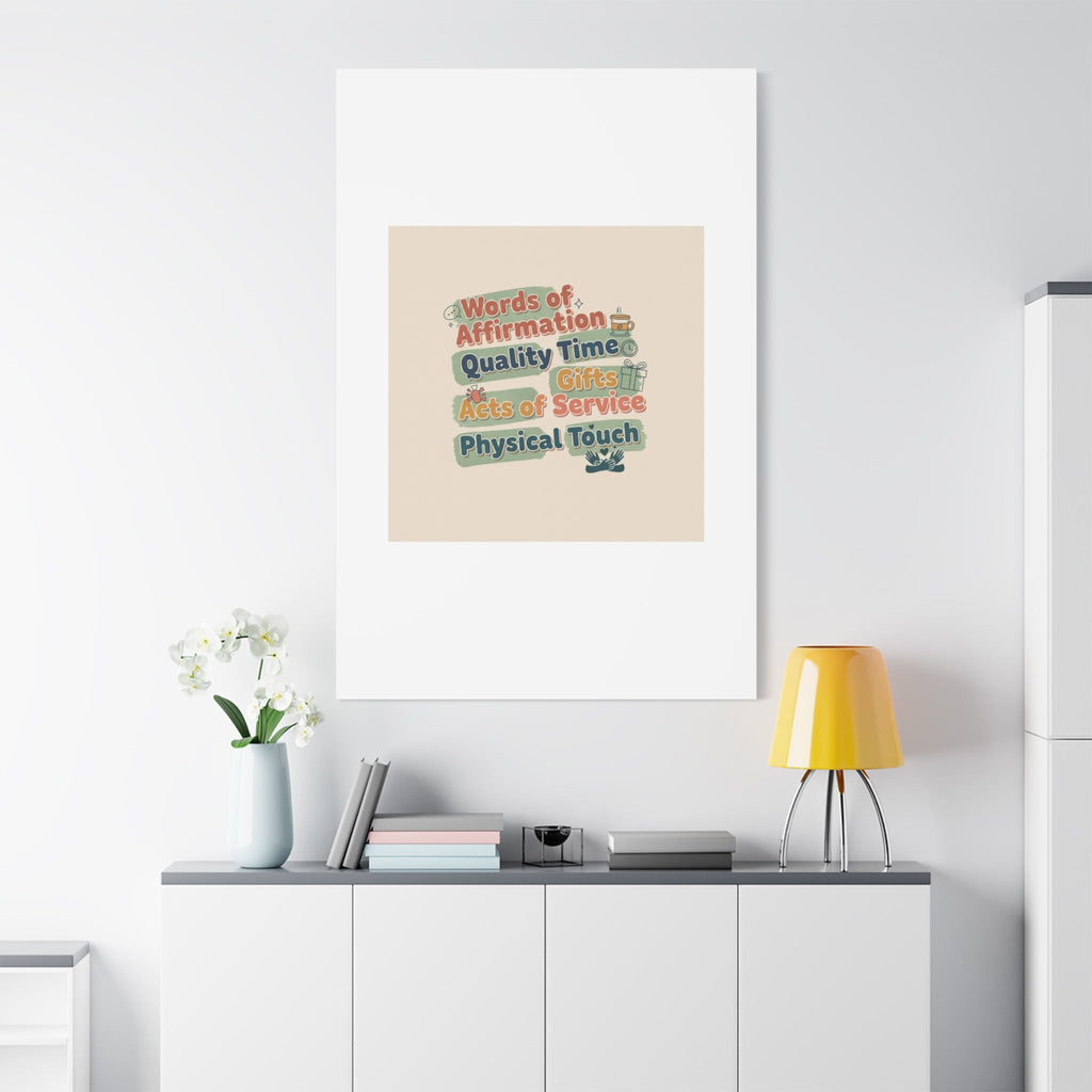 Love Languages List Matte Canvas Wall Art | love language meme, relationship humor