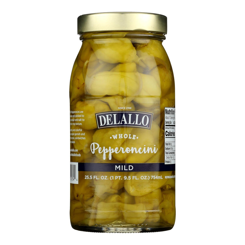 Delallo Pepperoncini – 25.5 oz (Pack of 6) – Zesty Gourmet Pickled Peppers